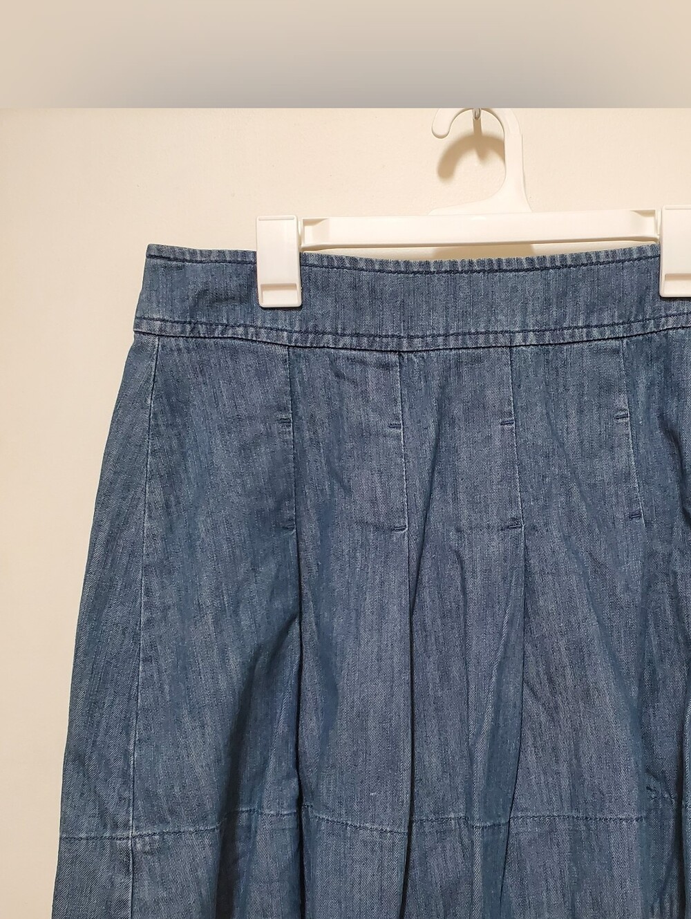 H&M Dark Blue Flared Denim Skirt